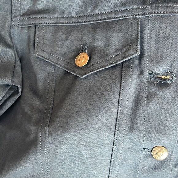 Zara blue 100% cotton denim button down mini twill long sleeve shirt dress S - Picture 8 of 11